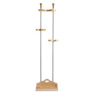 Support 3 ustensiles en inox et bois pour ranger pelles et brosses à côté du four à pizza